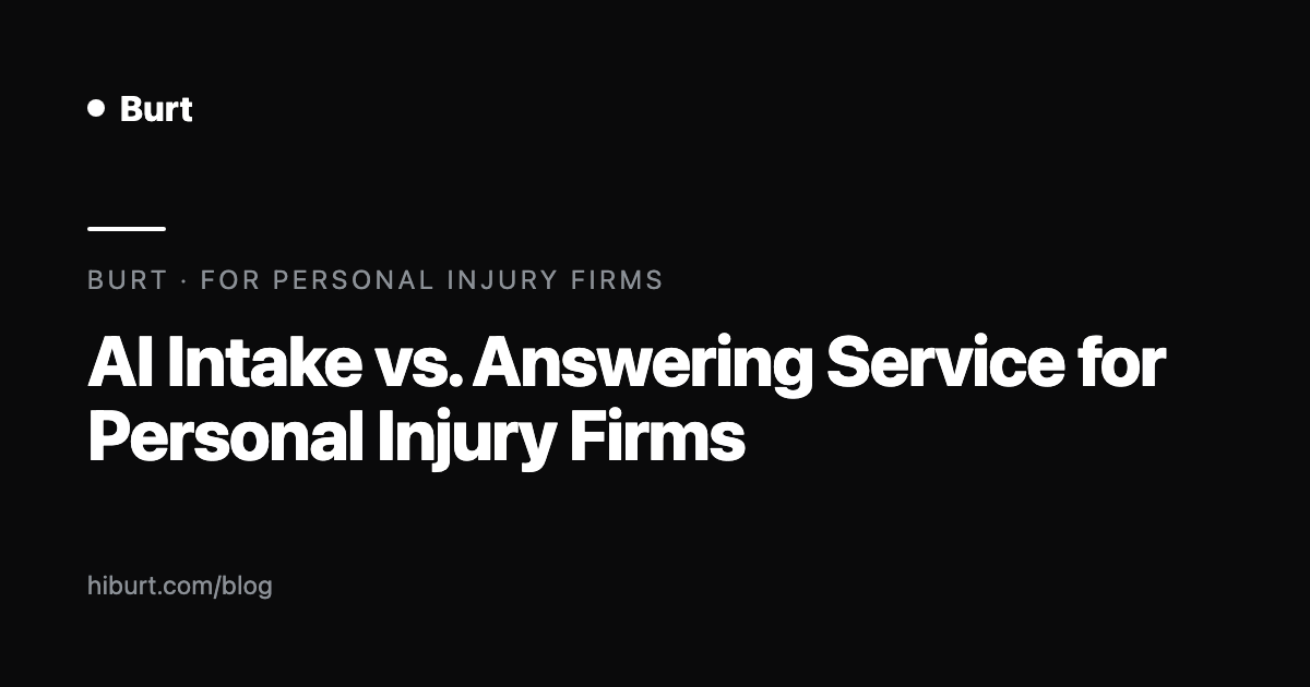 AI Intake vs. Answering Service: What Actually Signs Personal Injury Cases